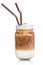 Iced cappuccino coffee isolate on white background with clipping path