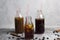 Iced coffee bottles set