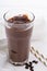 Iced coffee with chocolate almond milk