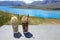 Iced coffee chocolate whipping cream lake tekapo view