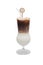 Iced coffee long glass on white background