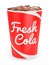 Iced cola in red takeaway cup