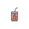 Iced Drink glass filled outline icon