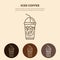 Iced Drink vector icon. Linear restaurant, shop pictogram.