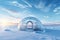 iced igloo in winter AI generated