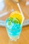 Iced lime blue soda