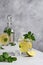 Iced mint lemon lemonade drinks