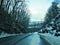 Iced over road in snowy Pennsylvania