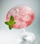 Iced pink cocktail