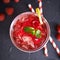 Iced raspberry cocktail