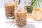 Iced tapioca coffee latte