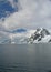 Icefall and glacier carved mountains and ridges