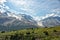 Icefield Park glacier view on sunny day