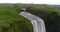 Iceland Aerial drone video of waterfall Skogafoss in Icelandic nature