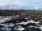 Iceland aerial view landscape with snow