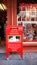 Iceland - August 2015: A red postbox or mailbox to Santa Claus with letters in it