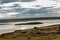 Iceland, autumn, typical Icelandic landscape, clouds expanse of water