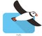 Iceland bird, flat cute puffin swimming vector illustration