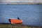 Iceland: Boat in Myvatn lake