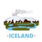 Iceland country design template Flat cartoon style