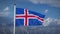 Iceland country flag waving with national pride - footage animation
