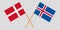 Iceland and Denmark. The Icelandic and Danish flags. Official colors. Correct proportion. Vector