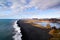 Iceland endless black sand beach seen from Dyrholaey cap