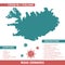 Iceland Europe Country Map. Covid-29, Corona Virus Map Infographic Vector Template EPS 10