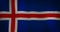 Iceland flag fabric texture waving in the wind.