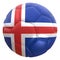 Iceland flag on a football ball