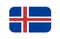 Iceland flag, isolated icon of icelandic banner with scratched texture, grunge, Scandinavian northern country.