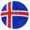 Iceland flag on a soccer ball