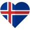 Iceland flat heart flag