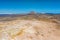 Iceland geothermal zone Namafjall - area in field of Hverir. Landscape which pools of boiling mud and hot springs. Tourist and