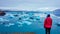 Iceland - Girl at the glacier lagoon