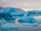 Iceland - Glacier lagoon with drifting icebergs