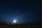 Iceland grassland and starry sky