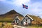 ICELAND, GRUNDARFJORDUR, SEPTEMBER 12, 2019: Typical green house with grass roof in Iceland