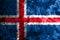 Iceland grunge flag on old dirty wall