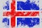 Iceland grunge, old, scratched style flag