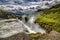 Iceland Gullfoss Waterfall Cloudy VIew