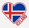 Iceland heart flag badge.