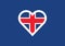 Iceland heart shape love symbol national flag country emblem