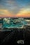 Iceland iceberg sunset