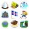 Iceland icons vector set