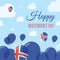 Iceland Independence Day Flat Patriotic Design.