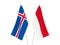 Iceland and Indonesia flags