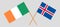 Iceland and Ireland. The Icelandic and Irish flags. Official colors. Correct proportion. Vector