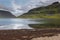 Iceland. Isafjardaraiup fiord. Landscape with mountains and lake