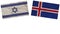 Iceland and Israel Flags Together Paper Texture Illustration